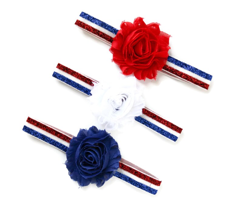baby girl headband patriotic headband 4th of july baby headband 4th of july headband baby flower headband red white blue headband