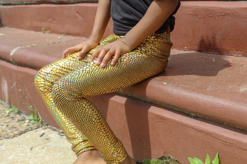 baby gold leggings