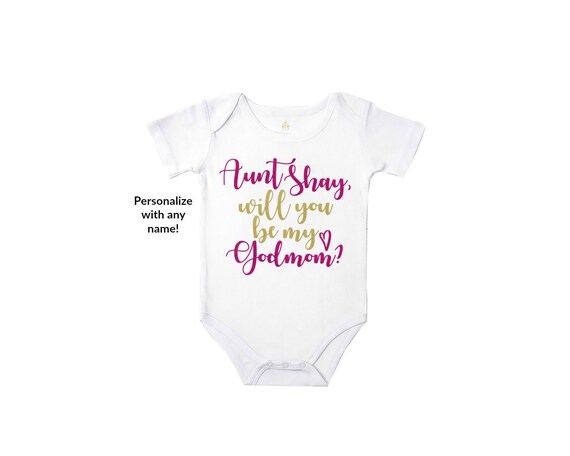 Will you be my Godfather Girls Boys Baby Grow Vest Bodysuit