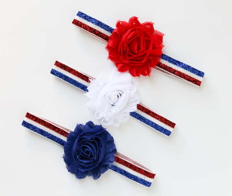 baby girl headband patriotic headband 4th of july baby headband 4th of july headband baby flower headband red white blue headband