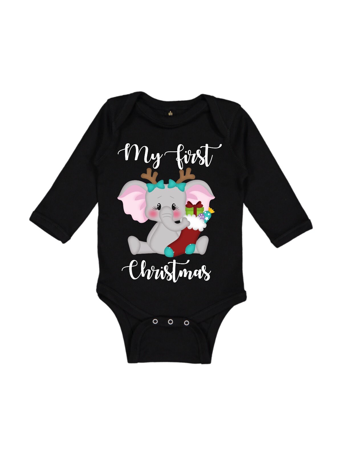 My first christmas baby girl elephant outfit girls first | Etsy