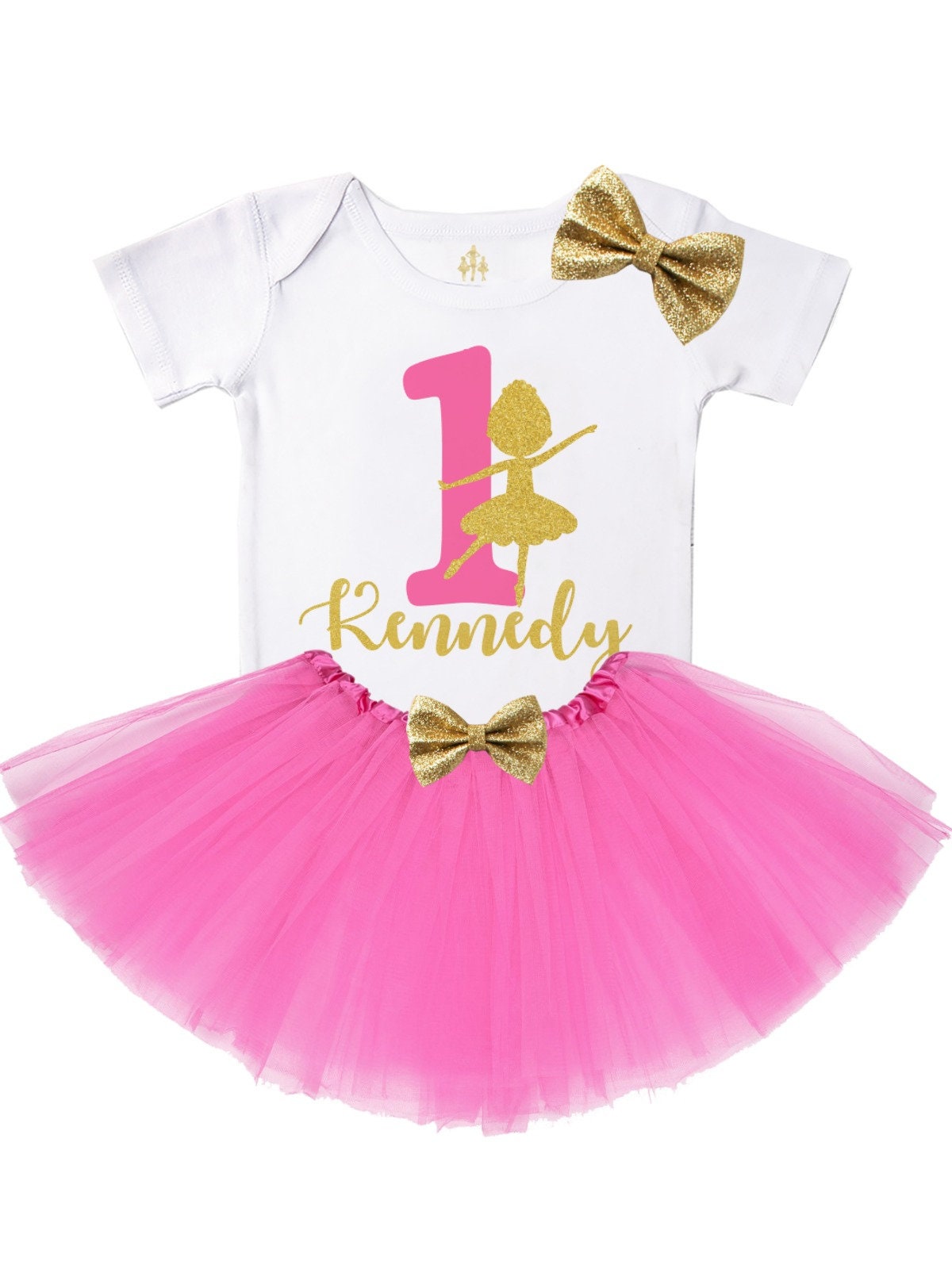 Ballerina birthday outfit first birthday outfit pink and gold | Etsy