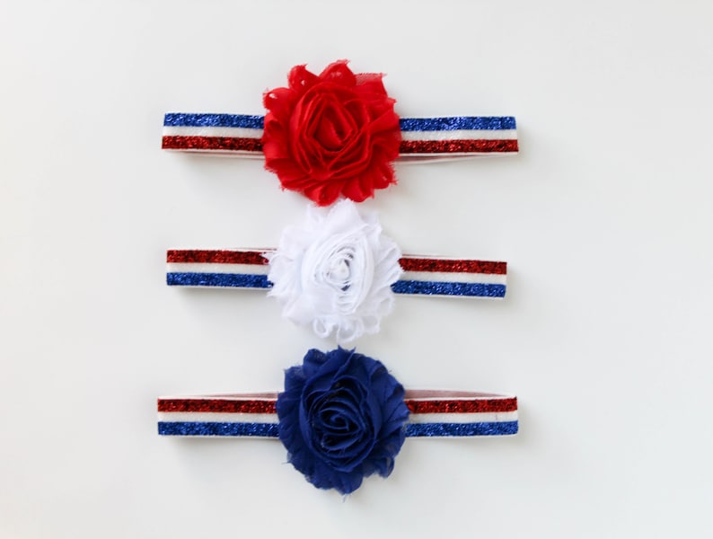 baby girl headband patriotic headband 4th of july baby headband 4th of july headband baby flower headband red white blue headband