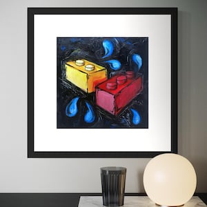 Sweaty Building Block Artwort, Brick Painting Pop Art