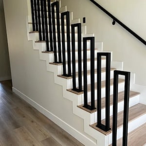 Ships in 1-2 Business Days !!!! Wrought Iron Guardrail / handrail for stairs, Stair Step metal Railing, Custom Made, American Made