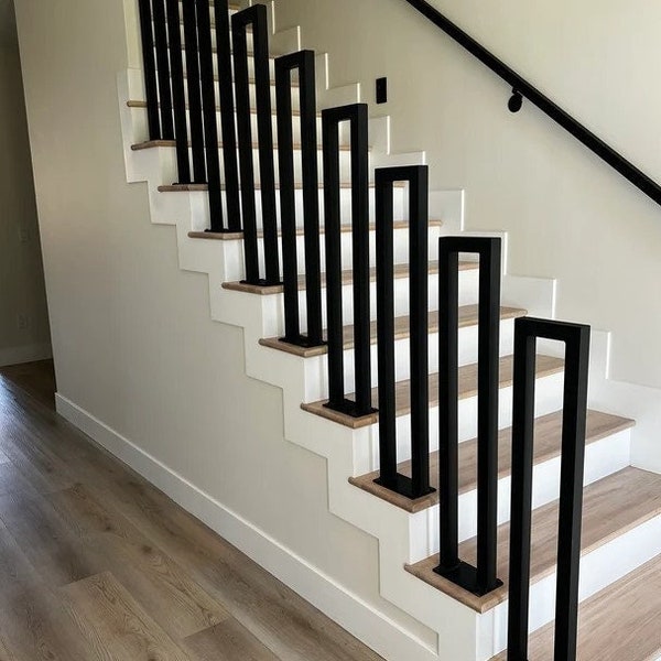 Ships in 1-2 Business Days !!!! Wrought Iron Guardrail / handrail for stairs, Stair Step metal Railing, Custom Made, American Made