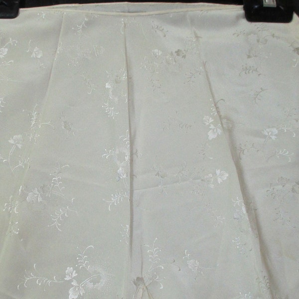 1940s Cream Tap Pants  High Waist Floral Delicate Embroidery Waist 26" Button Sides