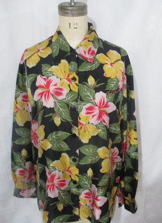 Elite International 100% Silk Floral Blouse Yellow