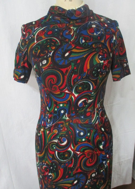 Mod Retro Psychedelic Wiggle Dress