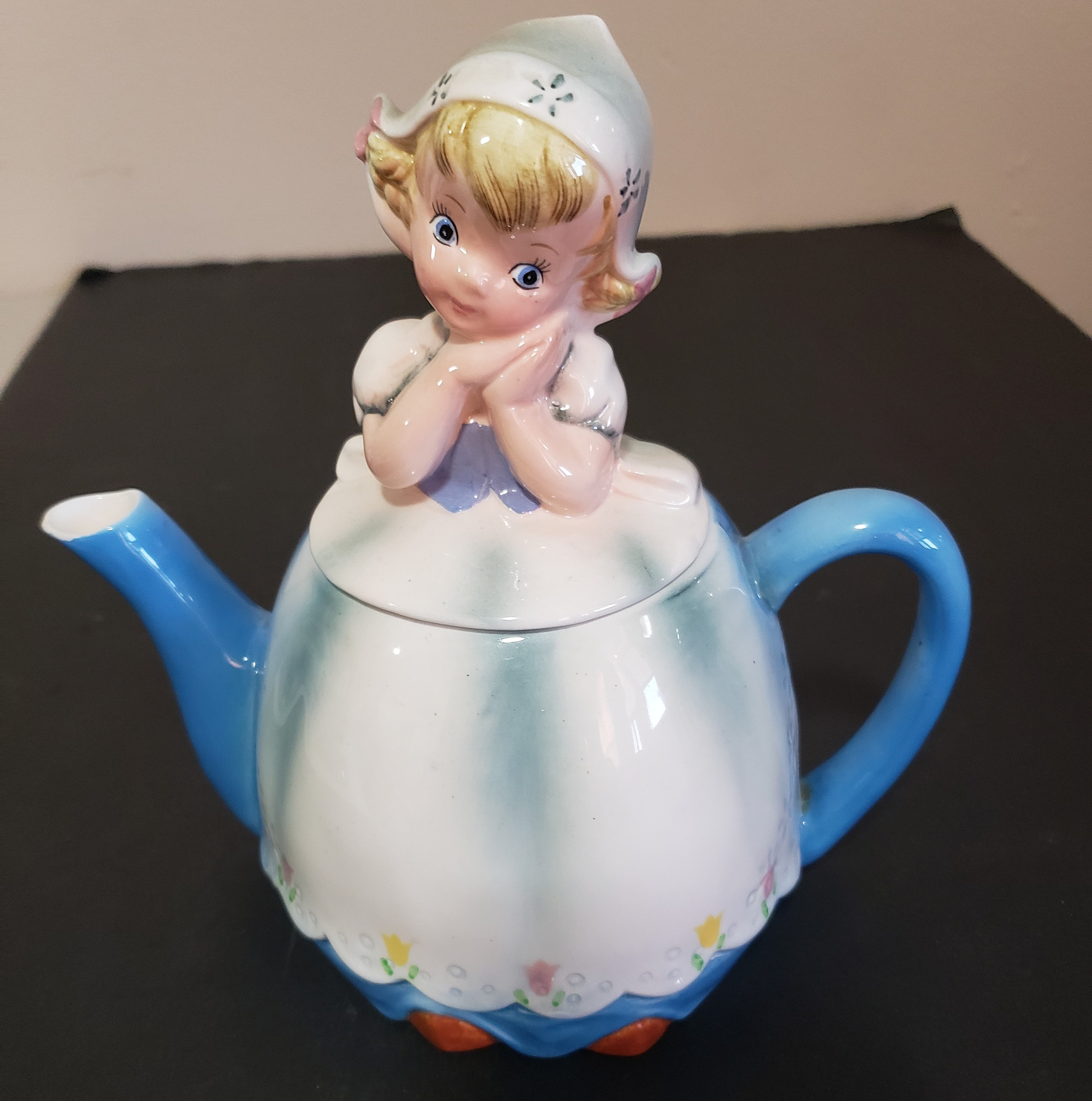 Vintage Lefton Dutch Girl Teapot ESD Japan Handpainted Ceramic Etsy