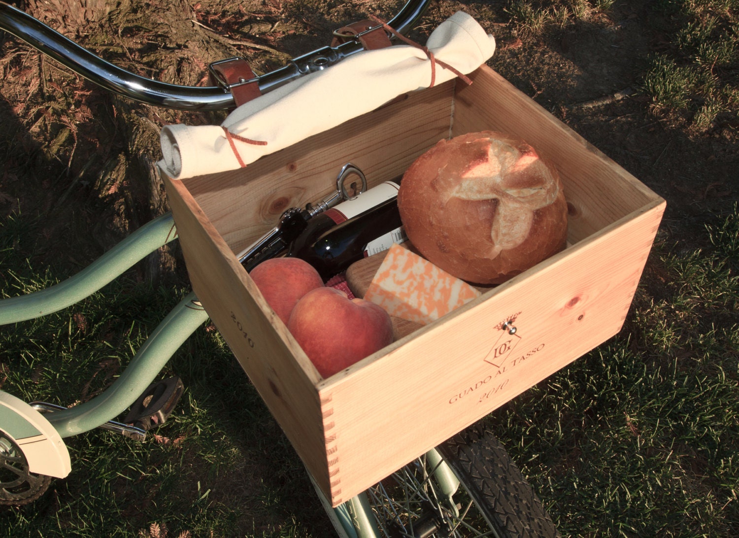 Bike Wine Crate Basket Etsy