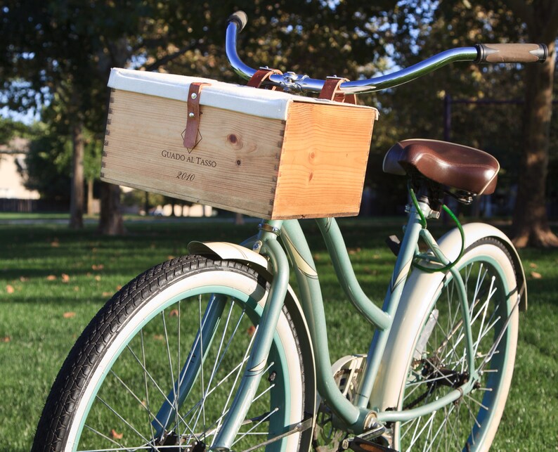 Bike Wine Crate Basket Etsy