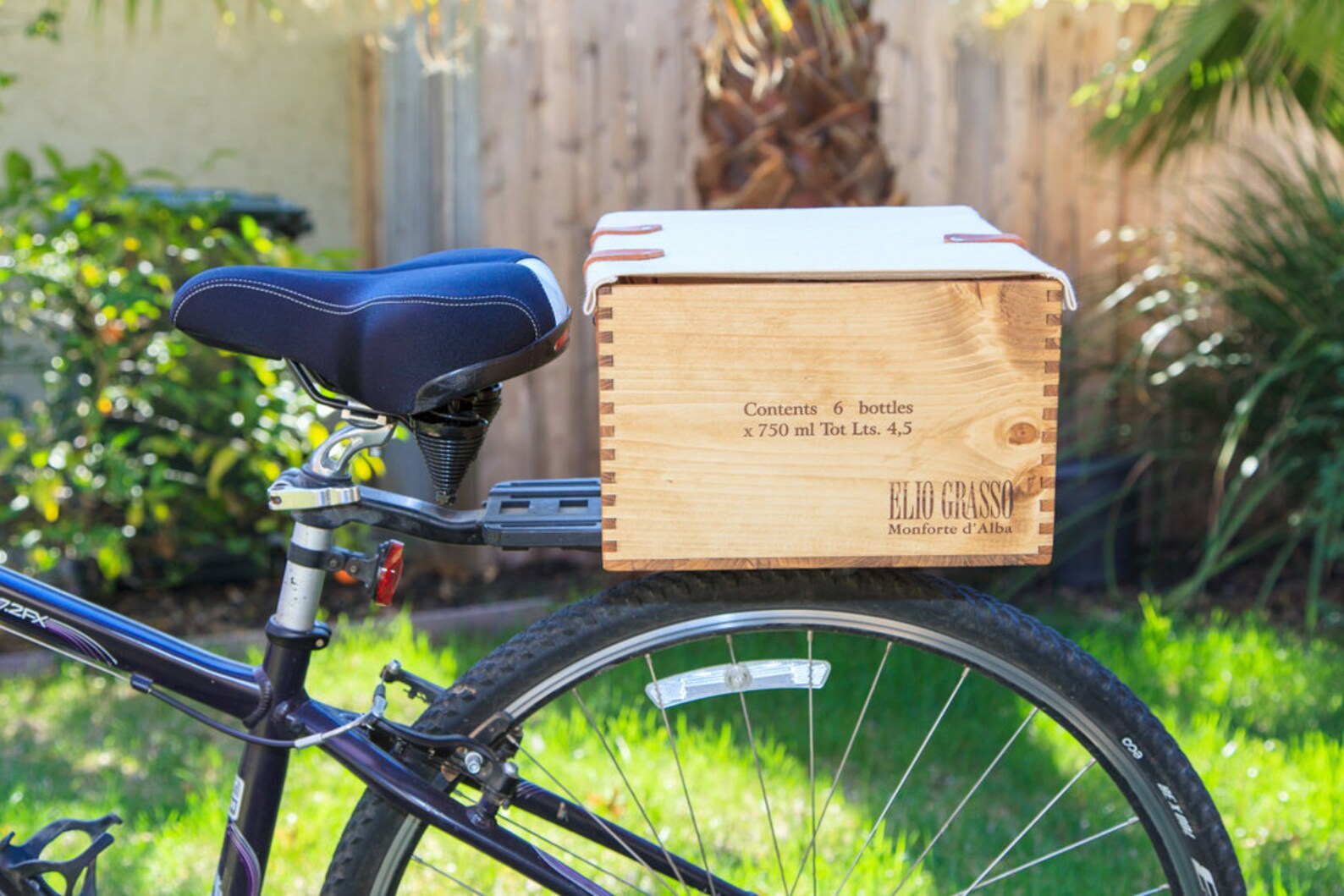 Wine Crate Bike Basket rear Etsy