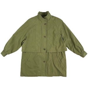 Abrigo vintage verde aguacate para mujer, talla grande / Chaqueta impermeable verde aguacate de los años 90