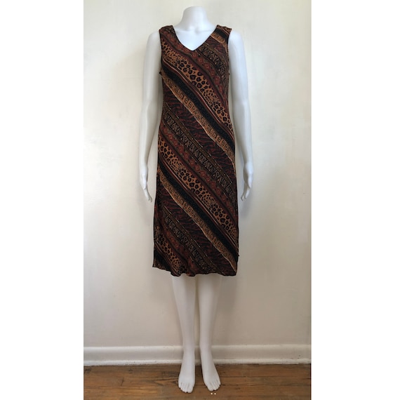 Vintage Animal Print Dress | 90s Mixed Tribal Pat… - image 2