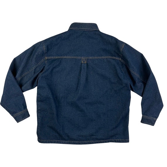 Vintage Mens Flannel Lined Denim Jacket | 90s Jea… - image 6