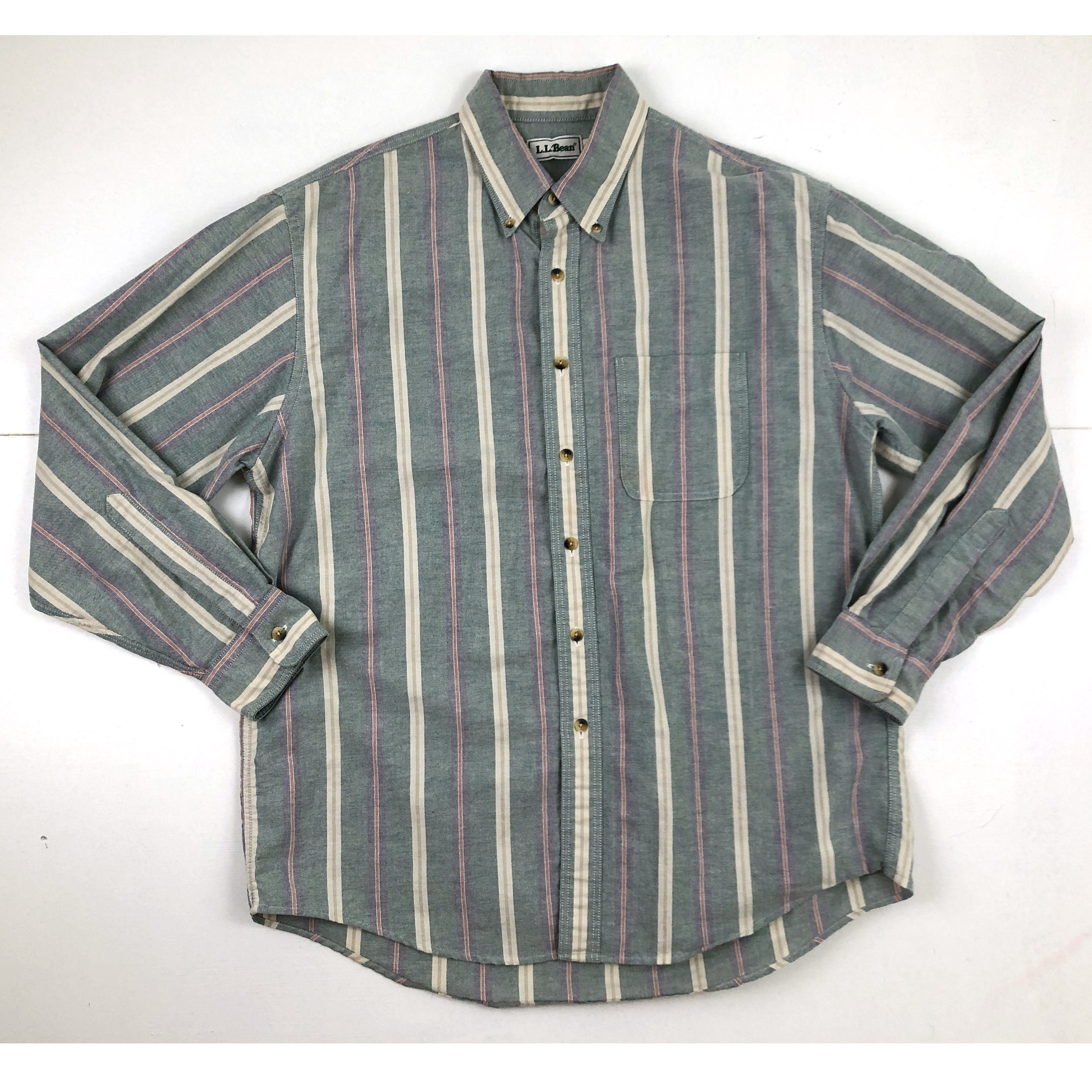 Vintage Mens Striped Dress Shirt 80s 