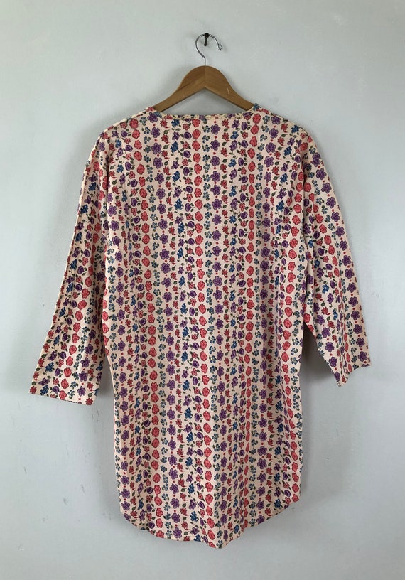 Vintage Floral Night Shirt | 90s Vanity Fine Knit… - image 6