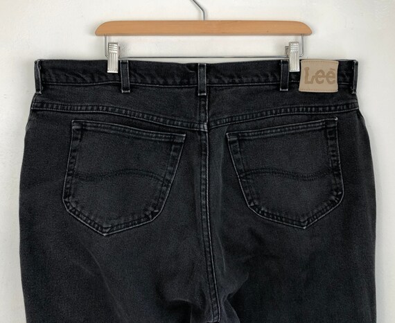 Vintage Mens Distressed Jeans | 90s Lee Faded Bla… - image 8