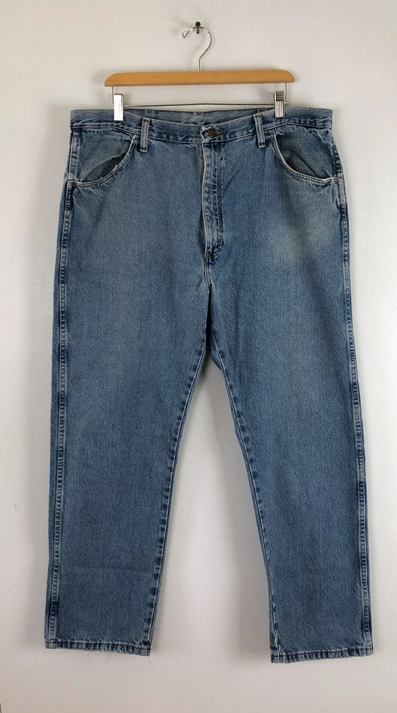 Vintage Mens Rustler Jeans | 90s Light Wash Denim… - image 2
