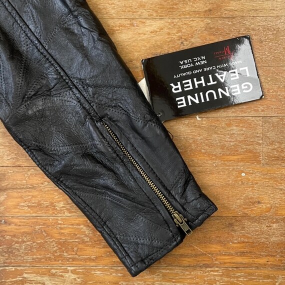 Vintage Patchwork Leather Jacket Size Medium 90s … - image 5