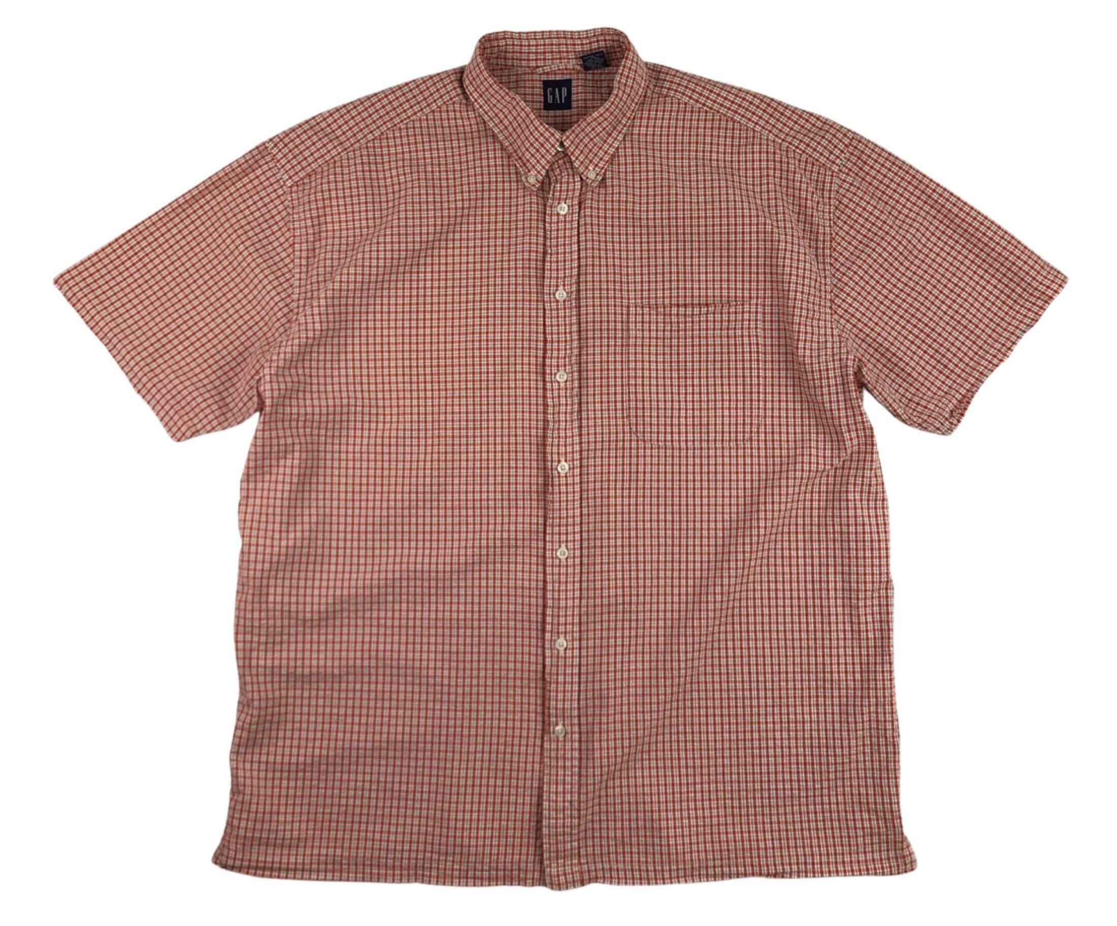 Buy Vintage Mens Seersucker Shirt Size XXL | 90s Plaid Cotton 
