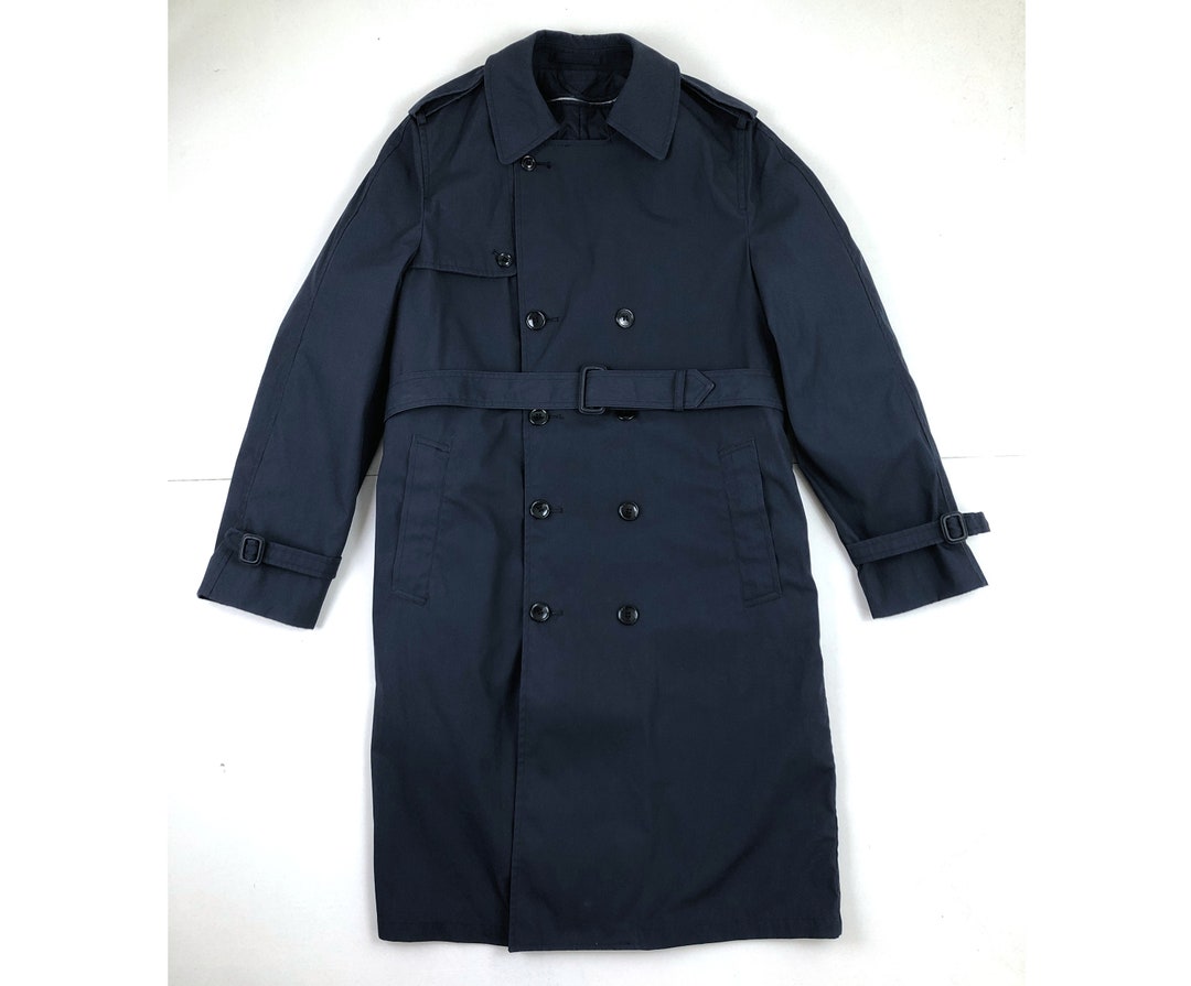 Vintage Mens Rain Trench Coat 90s Air Force Military Water Resistant ...