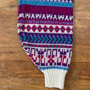 Vintage Fair Isle Sweater Womens Size Medium/Large | 1980s Knit Acrylic Crew Neck image 3