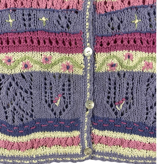 Vintage Eyelet Crochet Silk Top Womens Size Mediu… - image 4