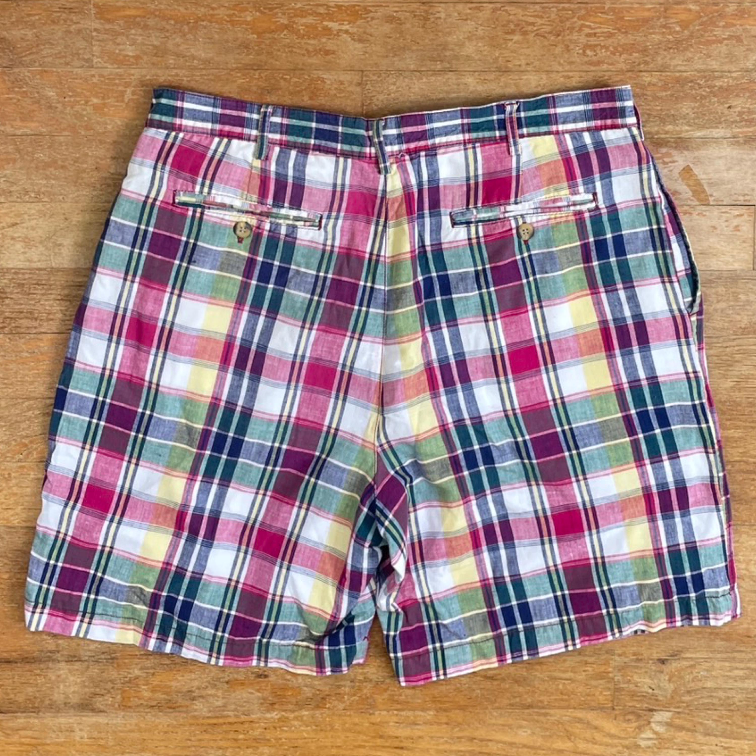 Vintage Mens Plaid Shorts Size 32 Waist 1990s Colorful Cotton - Etsy