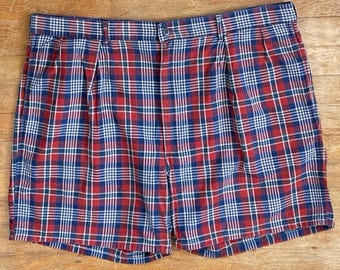 Vintage Herren Polo Ralph Lauren Short Short Größe 40 Taille 1980er Jahre Karo Baumwolle | 12,5 cm Schrittlänge
