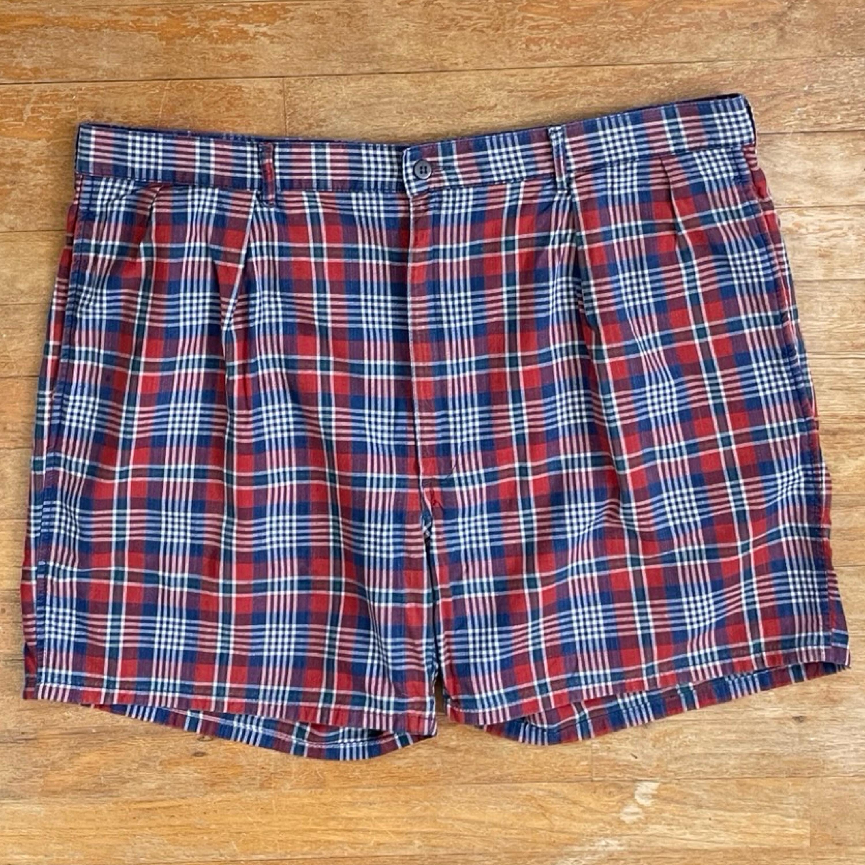 80s polo usa製 100linen check shorts Vintage Mens Polo Ralph Lauren Short Short Size 40 Waist 1980s