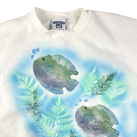 Vintage Fish Print Sweatshirt Size M/L | 1990s Oc… - image 3