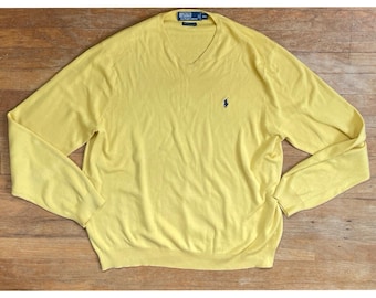 1990’s polo by ralph lauren cotton knit Vintage 1990s Polo by Ralph Lauren 100% Pima Cotton Knit V Neck