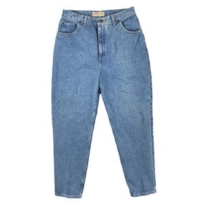 Vintage Womens High Waist Jeans Size Large 31&quot; Waist 1990s Light Wash Denim