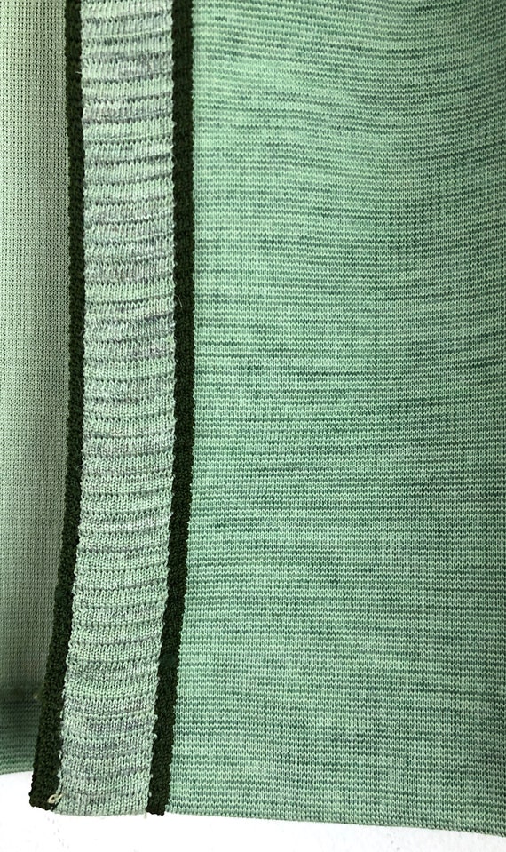 Vintage Poly Knit Jacket | 60s Handmade Green Lig… - image 4