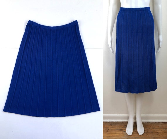 Cobalt blue pleated skirt top