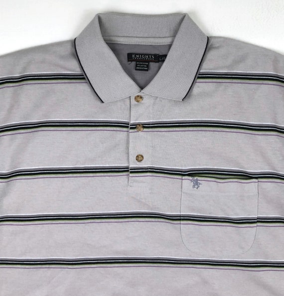 90s vintage lining knit polo shirt