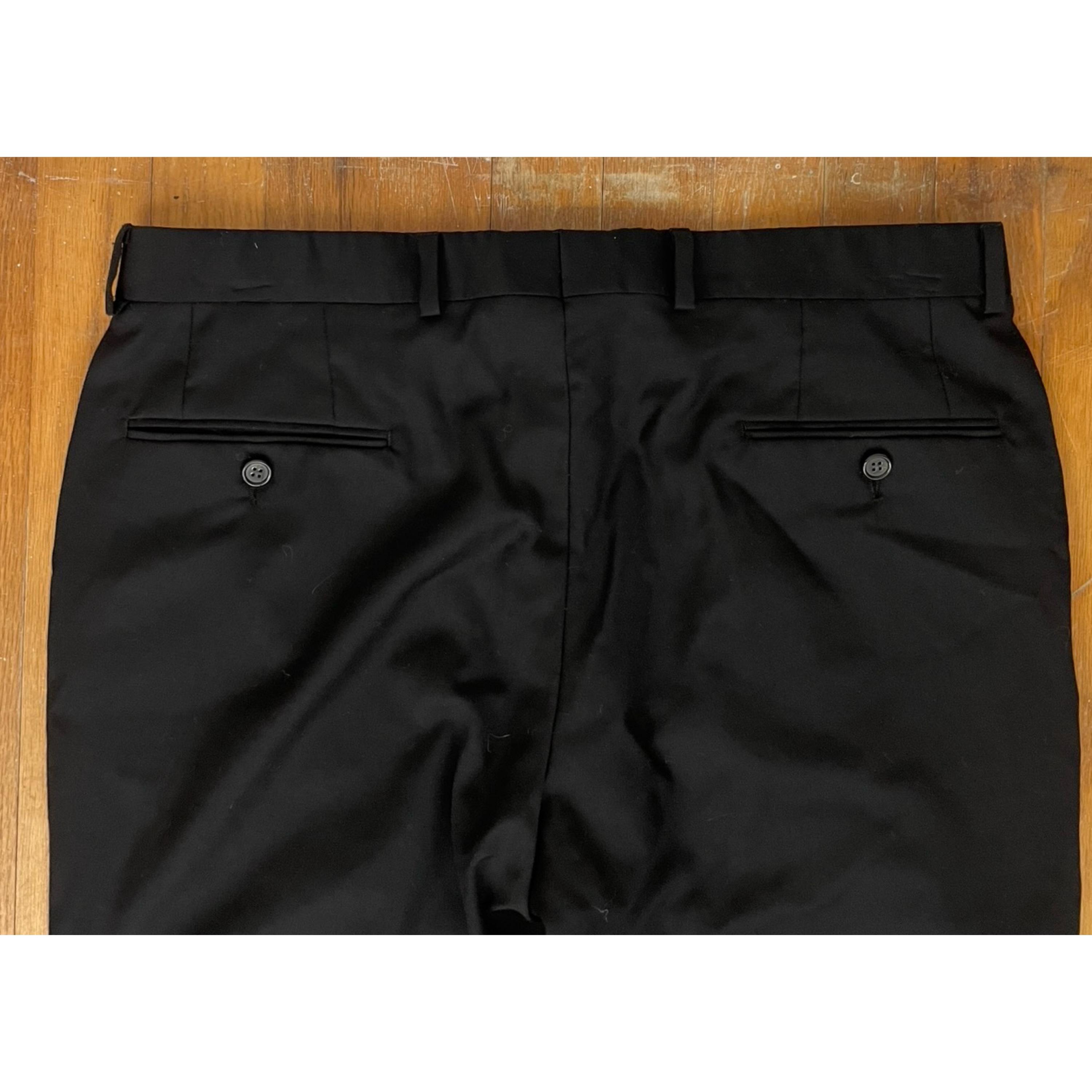 Vintage Mens Ralph Lauren Pants Size 34x29 1990s Black Wool