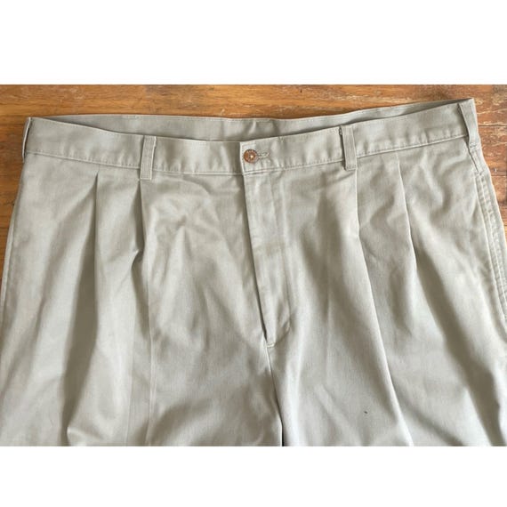 Vintage Mens Khaki Pants Size 40x29 1990s Twill Cotton Pleated Vintage Mens Khaki Pants Size 40x29 1990s Twill Cotton Pleated