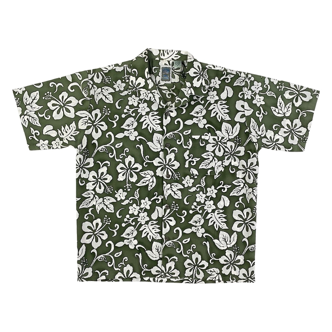 Vintage 100% Cotton Hawaii Floral Shirt Men's Coconut Button main image 0
