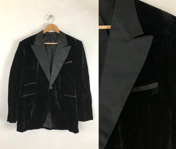 Vintage 70/'s Black Velvet Jacket