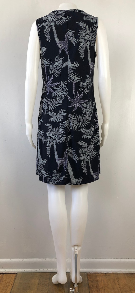 Vintage Palm Tree Dress | 90s Tropical Print Fine… - image 6