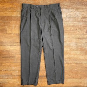 Vintage Mens Wool Pants Size 38x32 1990s Jos A Bank Taupe Woven
