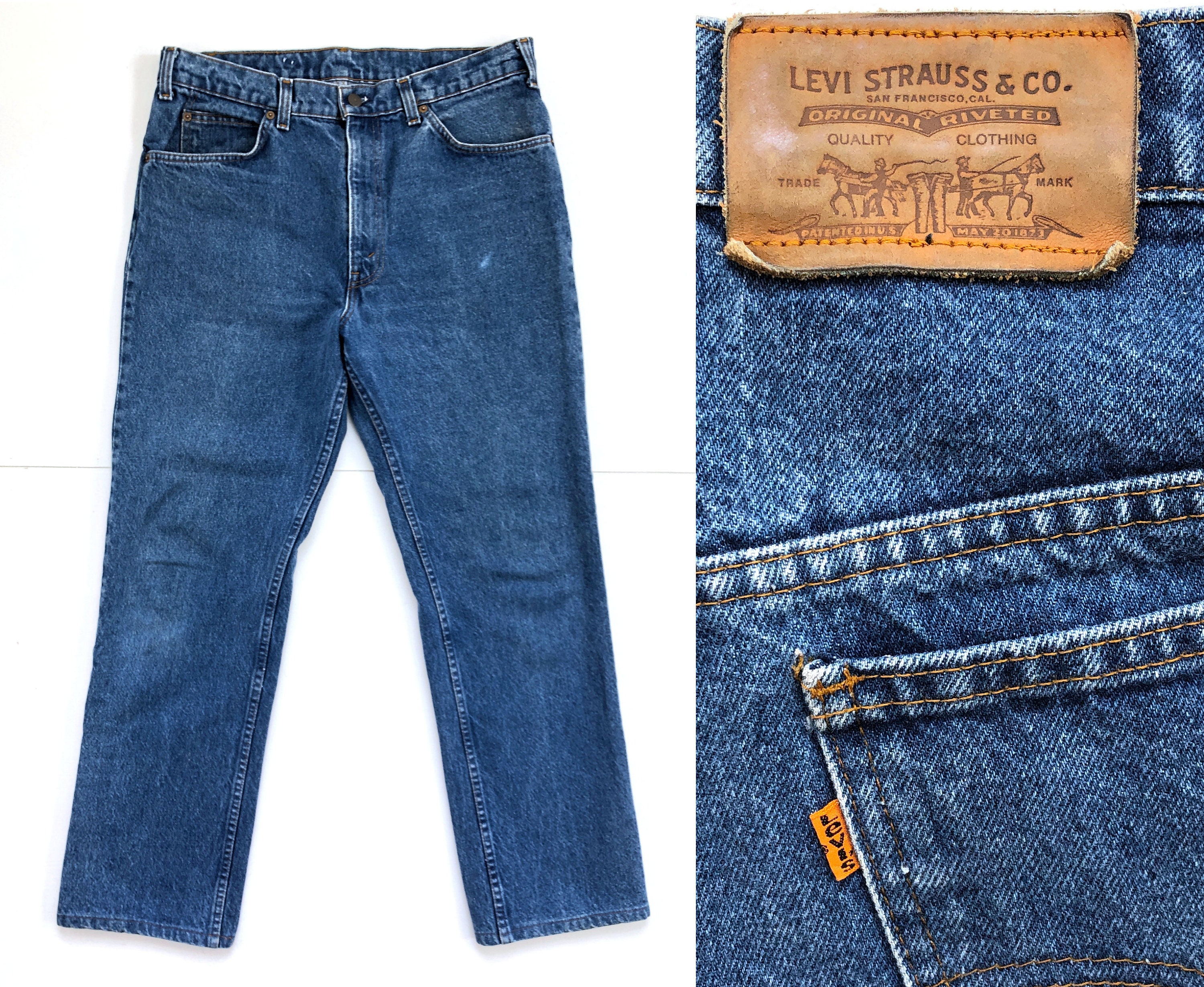 Vintage Mens Orange Tab Levis 70s Light 