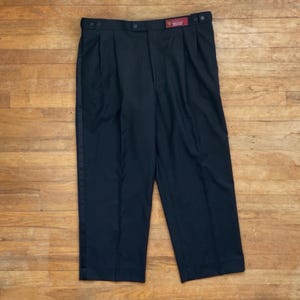 Vintage Mens Black Tuxedo Pants Size 40x29 1990s Satin Trim Trousers | 40 Waist x 29 Inseam