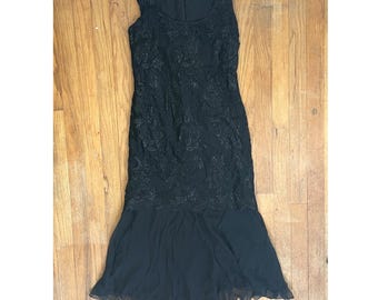 Vintage Holly Harp Silk Chiffon Kimono Sleeve Little Black