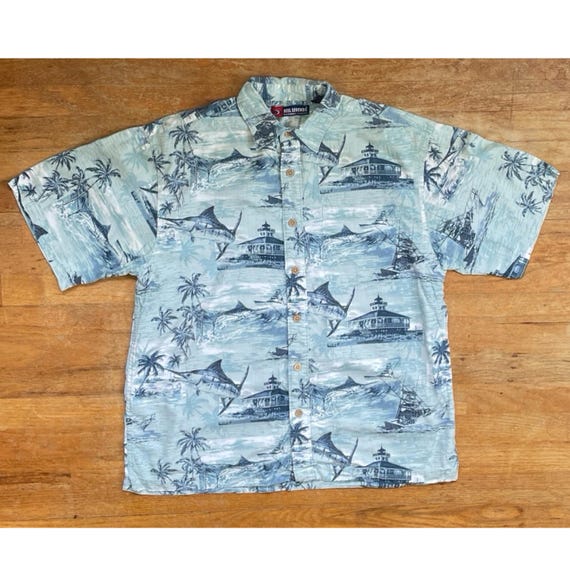 Chemise De Pêche Magellan Homme Taille L - Bleue, Manches Courtes, Coton - Très Bon état
