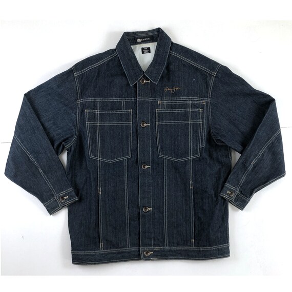 Vintage Sean John Denim Jacket 90s Dark 