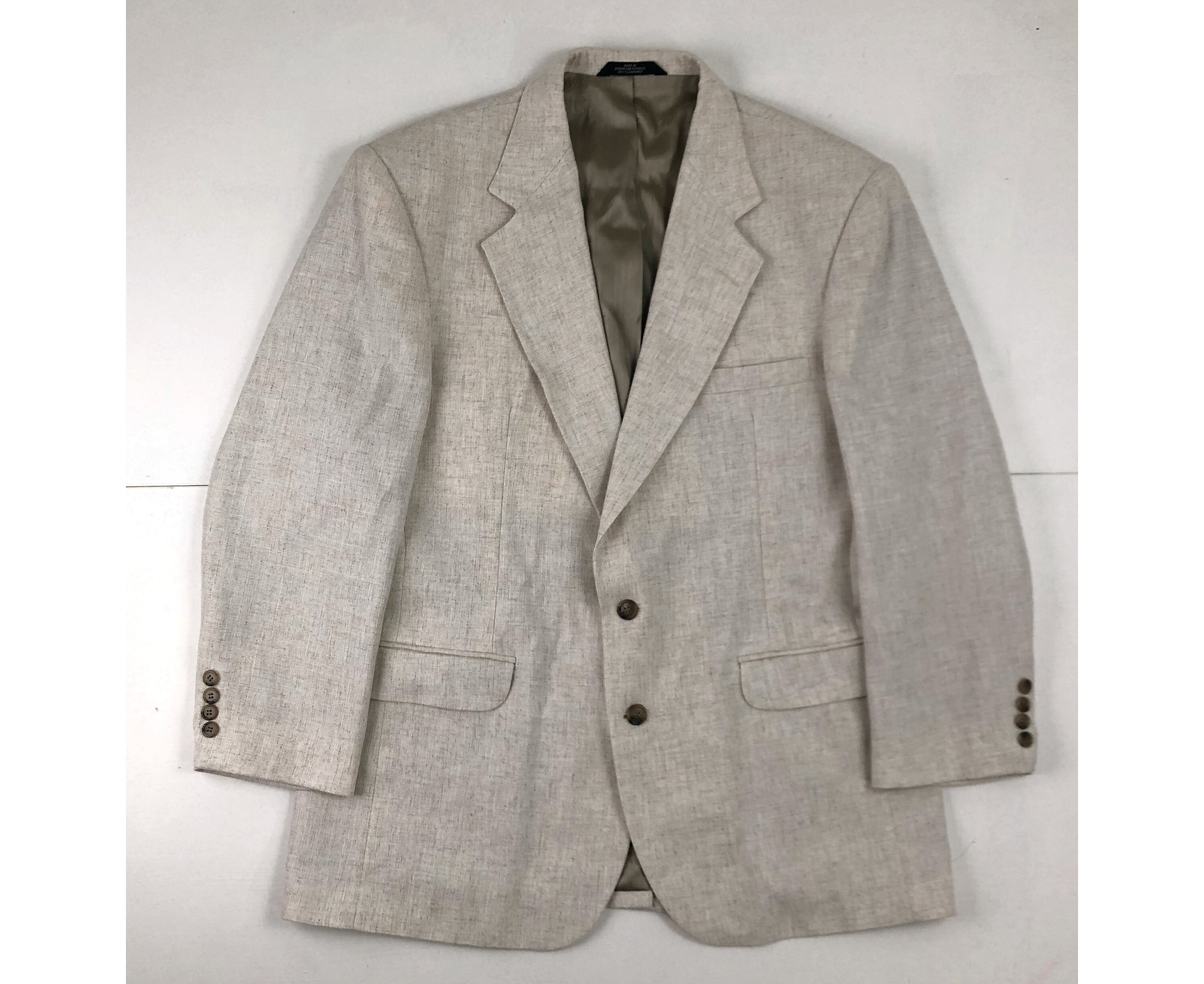 Men's Casual Linen Lightweight Blazer Suit Jacket Single Breasted Pre-Washed with Embriodered Detail 